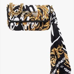 New Versace Jeans Couture Crossbody Bag Logo Black Gold